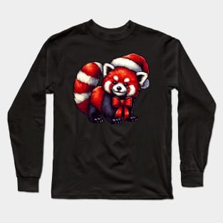 red santa panda Long Sleeve T-Shirt